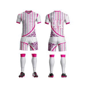 Ensemble de maillots de football personnalisés pour enfants, noir, rouge, blanc, sublimé, 100% polyester, respirant, séchage rapide, tenue d'équipe, shorts - Product Image 5