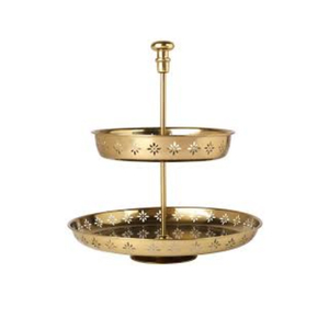 Soporte de pastel de metal de aluminio fundido de 2 niveles - Product Image 3