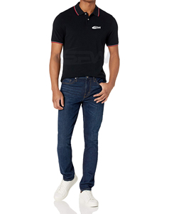 Polos de manga corta de verano unisex al por mayor, pantalones cortos de punto de algodón con logotipo personalizado y estampado sólido, polos de talla grande para hombre - Product Image 4