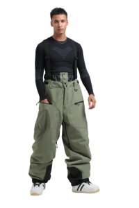 Pantalon de ski et snowboard unisexe GSOU SNOW imperméable 15 000 mm coupe-vent 100 % polyester coupe ample avec bretelles amovibles pour sports d'hiver - Product Image 6