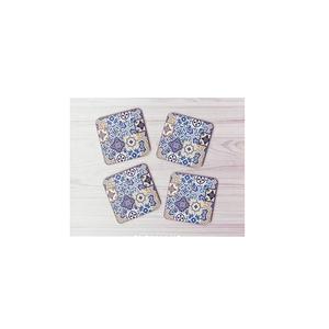 Modern Classic Wooden Coaster Set 4 Pcs Eco-Friendly MDF Sticker Printed Custom Resin Finished Unique Designs <b>Cheap</b> Prices - Product Image 6