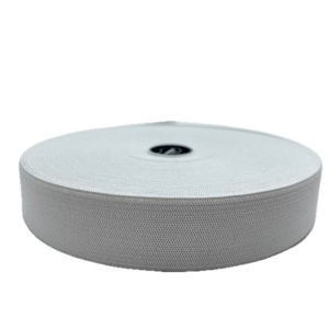 Alta elasticidad 15mm-60mm Cinta tejida negra/blanca personalizada Banda delgada trenzada de punto Fábrica de poliéster 100% Sostenible - Product Image 5