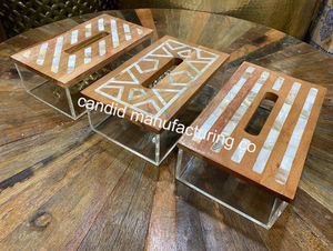 Boîte à mouchoirs en résine incrustée d'os étui à mouchoirs disponible à bas prix Giveaway gits d'Inde - Product Image 5