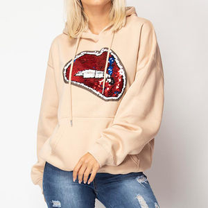 OEM/ODM mujeres de gran tamaño gota hombro Sudadera con capucha 100% algodón Material ligero sólido transpirable personalizado Impresión de logotipo - Product Image 6