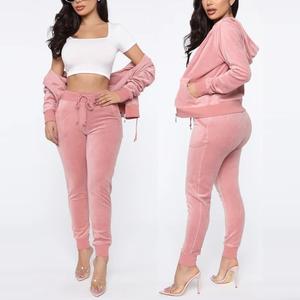 Conjunto de 2 Piezas para Mujer a la Moda, Sudadera Informal con Capucha y Cremallera de Algodón, Pantalones de Pierna Ancha de Cintura Alta, Conjunto Deportivo Elegante para Mujer - Product Image 5