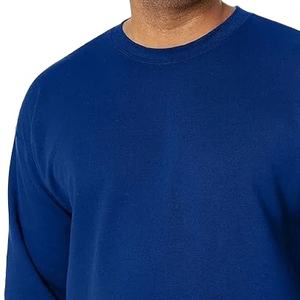 Sweat-shirt à col rond uni en coton éponge français 100% épais pour hommes, sweat-shirt de luxe surdimensionné à épaules tombantes de créateur personnalisé - Product Image 2