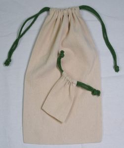 Sacs de rangement en coton biologique de luxe personnalisés en gros avec cordon de serrage, recyclables, réutilisables, pour cadeaux et artisanat, blancs - Product Image 5