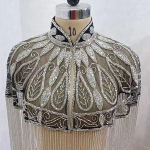 เดรสทรงตรงสไตล์เบอร์เลสก์ประดับด้วยไข่มุกและบราในตัวชุดสำหรับงานรื่นเริงคลับประดับด้วยลูกปัดปักเลื่อม - Product Image 1