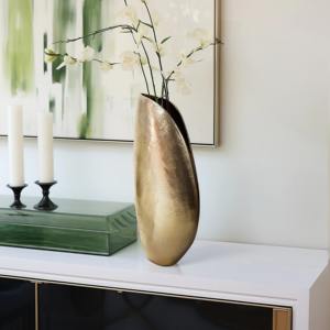 Black Simple <b>Vase</b> With Gold Detailing Perfect <b>For</b> Bedroom Study Desk Living Room Lounge And Creative Gift Or <b>Decorative</b> Use - Product Image 6