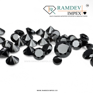 Diamantes rellenos de corte redondo originales tratados en negro de 1,15-1,25mm naturales-Acabado brillante de calidad superior para ajustes de joyería fina - Product Image 2
