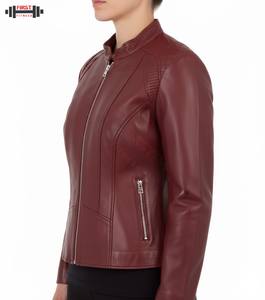 Chaqueta Bomber de Cuero de Primera Calidad Profesional al por Mayor 2025, para Mujer, Talla Grande, con Rayas, Ecológica, Impermeable y Transpirable - Product Image 5