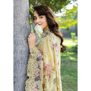 Spring/<b>Summer</b> 3-Piece Elegant Embroidered Breathable Shirt Set with Chiffon Dupatta and <b>Trousers</b>-Rang Rasiya BIC-4801 - Product Image 3