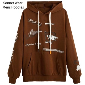 Sweat-shirts à capuche pour hommes avec logo imprimé, 100% coton, vêtements décontractés - Product Image 1