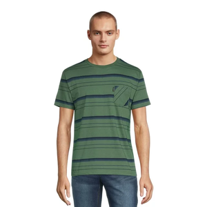 Camiseta a rayas ajustada informal de alta calidad para hombre, diseño personalizado con cuello redondo de gran tamaño, Camiseta estampada de talla grande Bangladesh - Product Image 1