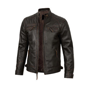 แจ็กเก็ตหนังแกะแท้สำหรับผู้ชายกันลมระบายอากาศได้ดีปรับแต่งได้สำหรับฤดูใบไม้ร่วงและฤดูหนาว - Product Image 3