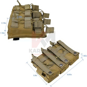 Pochette magnétique tactique triple pour paintball, support de sport, pochette à dessus ouvert, logo personnalisé, conception de couleur, marque OEM, fabricant d'usine - Product Image 2