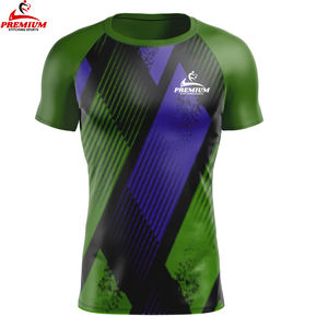 Verano secado rápido elástico logotipo personalizado Fitness gimnasio desgaste hombres manga corta deporte compresión camisetas atléticas llanura camiseta - Product Image 1