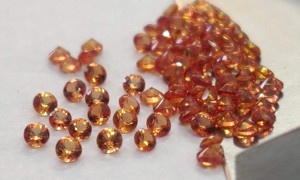 Saphir Orange Naturel Seulement Chauffé 1.25mm Rond Brillant Coupe Facette Superbe Qualité - Product Image 4