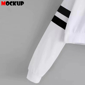 Sudadera corta con capucha para mujer, venta al por mayor, sudadera corta sólida, sudaderas con capucha de invierno para mujer, diseño de manga recortada, estilo adolescente de otoño - Product Image 3