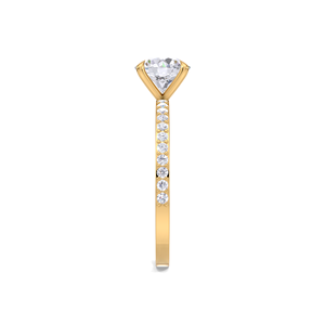 Anillo de Compromiso Solitario de Diamante de Corte Brillante Redondo de Lujo de 1.0 ct en Oro Amarillo, Blanco y Rosa de 18K - Product Image 2