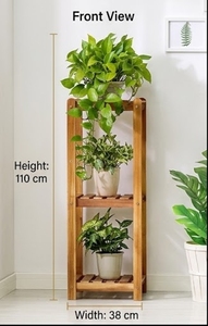 Soporte de Madera para Plantas de 3 Niveles, Estante Rústico para Plantas Verdes de Interior, Decoración del Hogar - Product Image 3