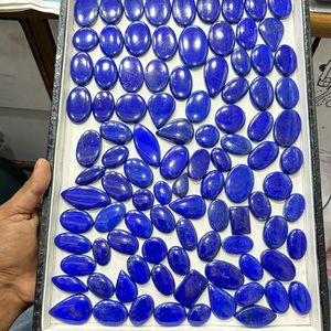Cabochon de lapis-lazuli de grande taille de haute qualité, pierre précieuse bleue naturelle, pierre de paume, cirée/entoilée, certifiée par un tiers - Product Image 5