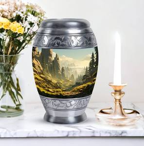 Mountain Landscape Urn <b>for</b> Human <b>Ashes</b> Large 10" Memorial Decorative Urn <b>for</b> Adult <b>Keepsake</b> Custom <b>Ashes</b> Urn 1-200 Funeral - Product Image 2
