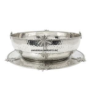 Tazón de Chocolate Martillado con Diseño de Luna y Estrella, con Bandeja Plateada, Diseño de Lujo, Nuevo, Venta al por Mayor, Tazón de Chocolate de Metal - Product Image 3