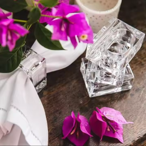 แหวนรองผ้าเช็ดปากเรซิ่นทำมือหลากสี ลายดอกไม้ ดีไซน์นางฟ้า ผิวมันเงาสองสี ศิลปะอินเดียสุดแปลกใหม่ EIA-NR15 ผลิตตามสั่ง - Product Image 1