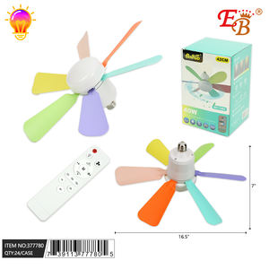 Ventilateur de plafond LED Baihuo 16,5 pouces, 5 pales, télécommande, design moderne avec lumière 2700K blanc chaud doux, montage encastré - Product Image 1