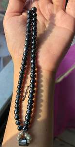 Pulsera de Cuentas Redondas de Moissanita Negra de 6 mm, Cuentas Facetadas de Moissanita Redonda Brillante de Grado AAA para Collar, Pulsera - Product Image 3