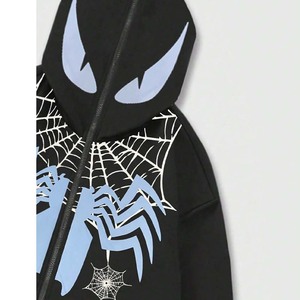 Pulls à capuche surdimensionnés personnalisés de haute qualité unisexe Streetwear en polaire lourde avec fermeture éclair complète avec poches latérales sérigraphiées - Product Image 4