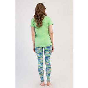 KADIN LYC SUPREM O YAKA KISA KOL BLUZU UZUN ETEGI OVAL MANSETLI TAYT PIJAMA TAKIM - เยซิล - เยซิล - Product Image 4