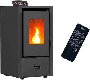 Estufa de Pellets de Aire Independiente Moderna Sannover Anita de 6.5kW, Acero Inoxidable, Ecológica, Ligera, Negra, Francia, Envío Rápido - Product Image 1