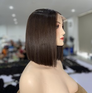 วิกผมบ๊อบวิกผมแท้สีน้ำตาล100% สำหรับผู้หญิงผมปลอมสีน้ำตาล - Product Image 1