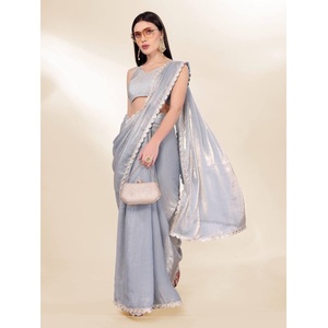 Designer Fendy Silk Saree Indian Fashion Impression numérique avec broderie Work Exclusive Fancy Party Wear By Maruti Fashion - Product Image 1