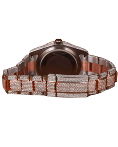 Reloj Unisex de Lujo con Esfera Negra Completamente Engastada con Diamantes Moissanite VVS, Estilo Hip Hop Personalizado, Correa Oscura - Product Image 4