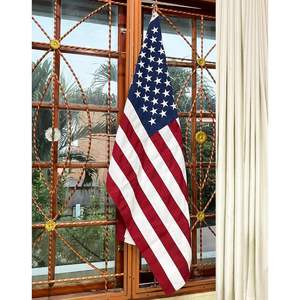 2.5' X 4' American US <b>Flags</b> Outdoor Flying Pennant Embroidered Stars All Weather Durable Cotton Sewn Stripes with Brass Grommets - Product Image 2