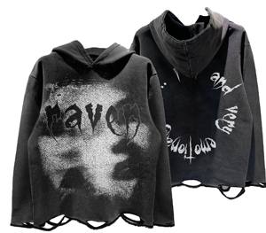 Sudaderas con capucha orgánicas personalizadas de lavado ácido informales para hombre 100% algodón sólido básico temporada de invierno XL a 6XL tallas con logotipo frontal al mejor precio - Product Image 4