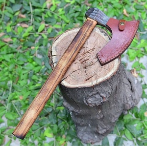 Wholesale Customized Premium Quality OEM ODM Service Handmade Carbon Steel Viking <b>axe</b> with <b>Wooden</b> Handle and Fine Leather Sheath - Product Image 6