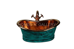 Évier à cuvette en cuivre de forme ronde gaufré en métal Lavabo à la main Fabricant de lavabos Grossiste - Product Image 2