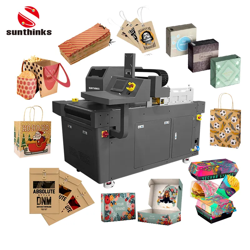 2023 New Digital Single Pass Carton Printer 30cm One Pass Inkjet Paper Packaging Printer Kraft Paper Bag Foods Packaging Printer