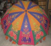 Parasol de jardin indien, parasol vintage en coton, motif paon, tissu décoratif d'extérieur, parasol tapisserie solaire