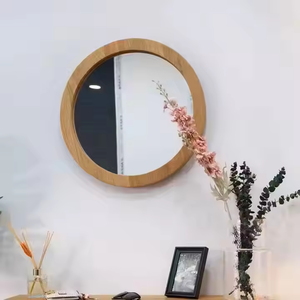 Azora Industries Miroir décoratif mural de luxe à cadre en bois pour salle à manger et salon Décoration intérieure Miroir mural intelligent en bois - Product Image 5