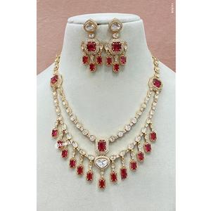 Conjunto de collar de doble capa Moissanite Polki tradicional para bodas indias, fiestas, diseñador hecho a mano para mujeres, regalo de compromiso - Product Image 1