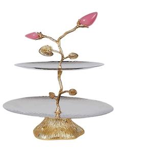 ยืนเค้กที่ไม่ซ้ำกันสำหรับบ้านแต่งงานวันเกิดพรรคเค้กโรงแรมที่ให้บริการยืนเค้กสีทองและสีเงินการออกแบบที่ทันสมัยถาดโลหะ - Product Image 5