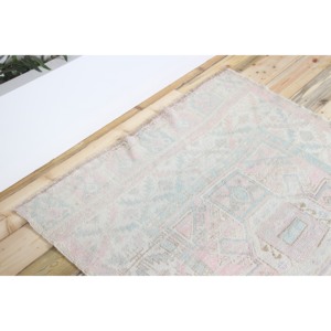 Tapis turc vintage 4,1 x 6,4 pieds, tapis de sol, tapis en laine rose - Product Image 5