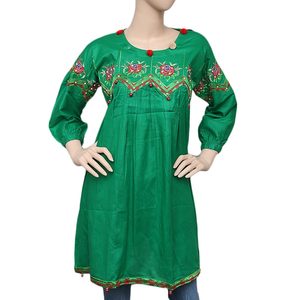Women's Embroidered <b>Kurti</b> - Green - Product Image 3