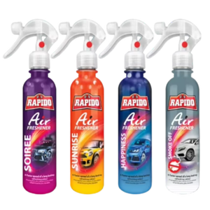 Rafraîchisseur d'air anti-tabac Rapido 275 ml Vaporisateur en plastique longue durée Parfum de voiture pour voitures - Product Image 1