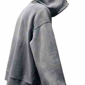 Streetwear personnalisé de haute qualité Sweat à capuche polaire vierge fermeture éclair vintage double couche lavage à l'acide soleil fané poches en détresse - Product Image 6